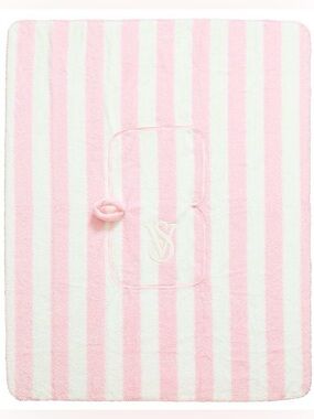 Victoria’s Secret Striped Pink & White Blanket